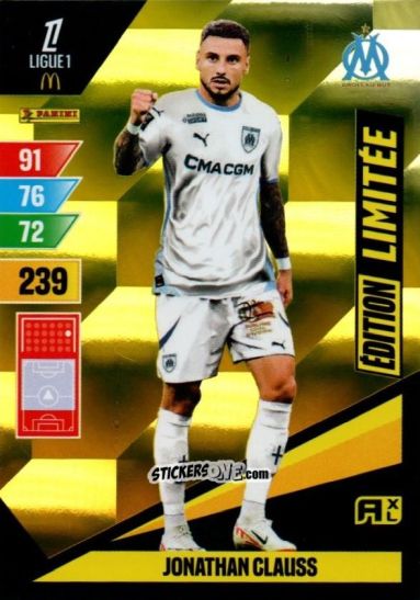 Figurina Jonathan Clauss - Ligue 1 2024-2025. Adrenalyn XL n. LE-JC - Panini