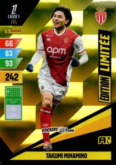 Figurina Takumi Minamino - Ligue 1 2024-2025. Adrenalyn XL n. LE-TM - Panini
