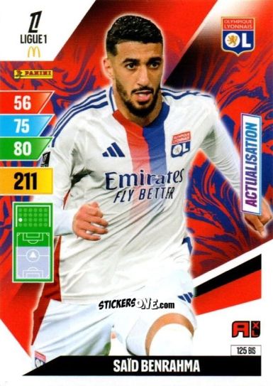 Sticker Said Benrahma - Ligue 1 2024-2025. Adrenalyn XL n. 125BIS - Panini