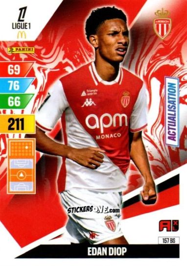 Figurina Edan Diop - Ligue 1 2024-2025. Adrenalyn XL n. 157BIS - Panini