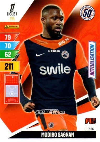 Sticker Modibo Sagnan - Ligue 1 2024-2025. Adrenalyn XL n. 171BIS - Panini