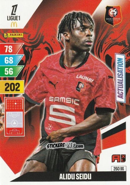 Sticker Alidu Seidu - Ligue 1 2024-2025. Adrenalyn XL n. 260BIS - Panini