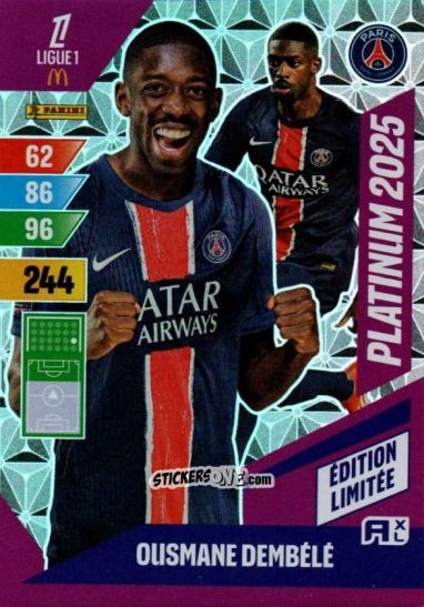 Cromo Ousmane Dembele - Ligue 1 2024-2025. Adrenalyn XL n. LEP-OD - Panini