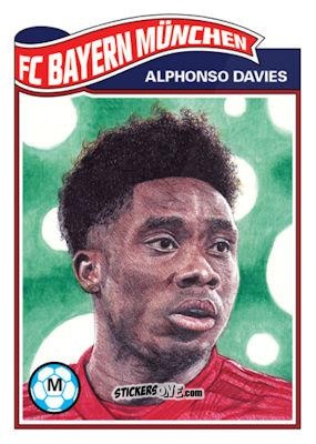 Figurina Alphonso Davies - Living Set Soccer 2020 n. 169 - Topps