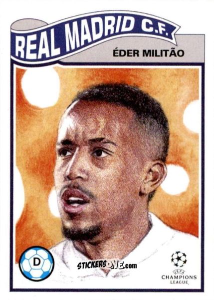 Sticker Eder Militao - Living Set Soccer 2021 n. 324 - Topps