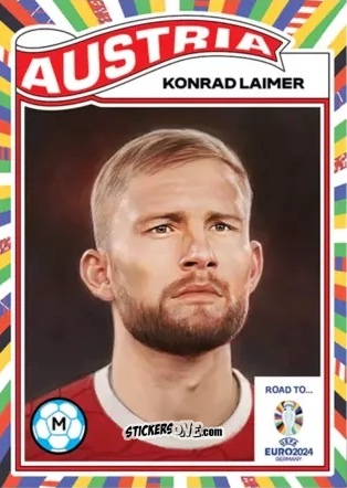 Cromo Konrad Laimer - Living Set Soccer Euro 2024
 n. 16 - Topps