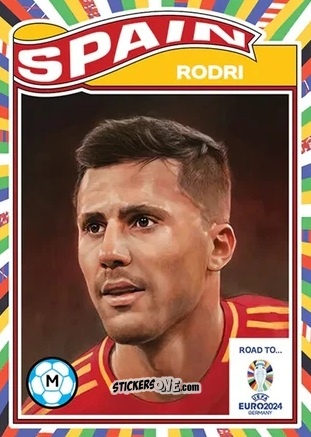 Sticker Rodri - Living Set Soccer Euro 2024
 n. 17 - Topps