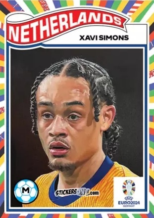 Cromo Xavi Simons - Living Set Soccer Euro 2024
 n. 32 - Topps