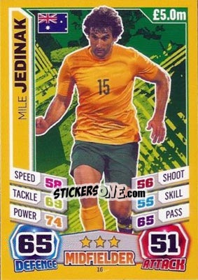 Sticker Mile Jedinak - Match Attax England 2014 n. 16 - Topps