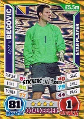 Sticker Asmir Begovic - Match Attax England 2014 n. 30 - Topps