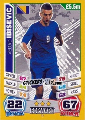 Sticker Vedad Ibisevic - Match Attax England 2014 - Topps