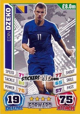 Sticker Edin Dzeko - Match Attax England 2014 n. 33 - Topps