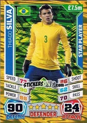 Sticker Thiago Silva - Match Attax England 2014 - Topps