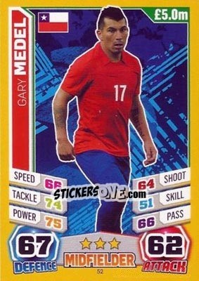 Sticker Gary Medel - Match Attax England 2014 - Topps