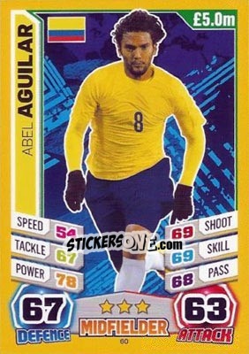 Sticker Abel Aguilar - Match Attax England 2014 n. 60 - Topps