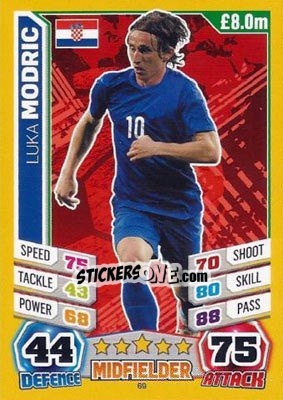 Sticker Luka Modric - Match Attax England 2014 n. 69 - Topps