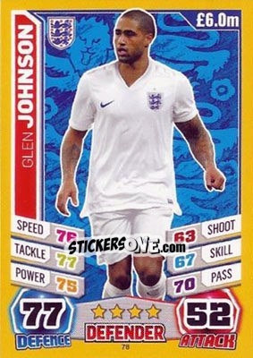 Sticker Glen Johnson - Match Attax England 2014 - Topps