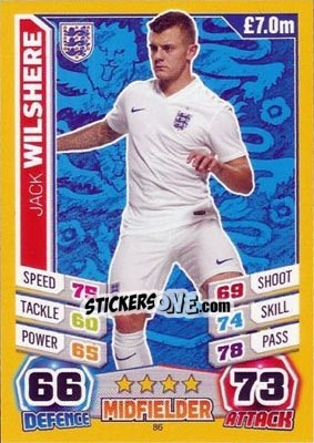 Sticker Jack Wilshere - Match Attax England 2014 - Topps