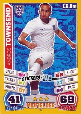 Sticker Andros Townsend - Match Attax England 2014 - Topps