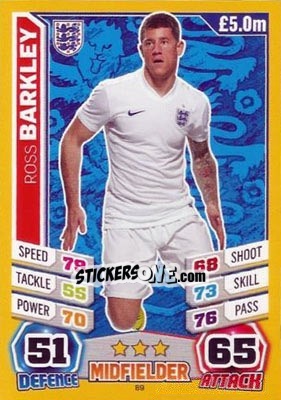 Sticker Ross Barkley - Match Attax England 2014 n. 89 - Topps