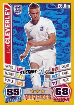 Sticker Tom Cleverley - Match Attax England 2014 - Topps