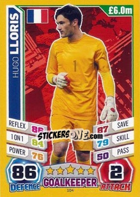 Sticker Hugo Lloris - Match Attax England 2014 - Topps