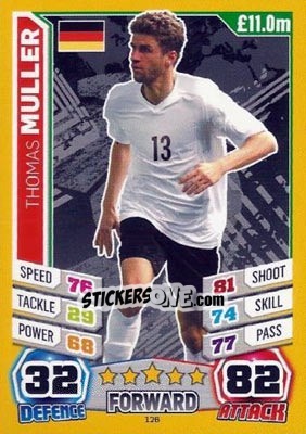 Sticker Thomas Muller - Match Attax England 2014 n. 126 - Topps