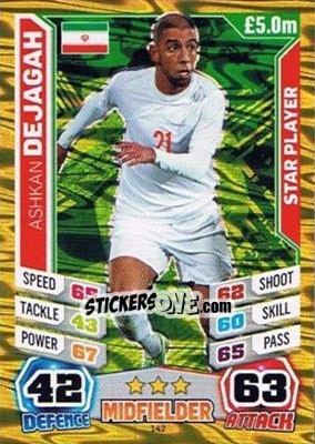 Sticker Ashkan Dejagah - Match Attax England 2014 n. 142 - Topps