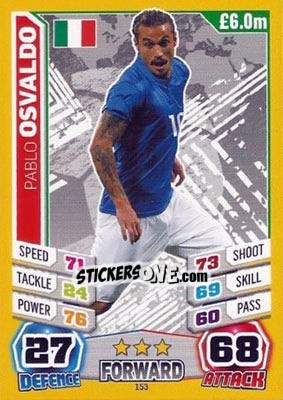 Sticker Pablo Osvaldo - Match Attax England 2014 - Topps