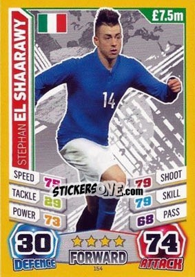 Figurina Stephan El Shaarawy - Match Attax England 2014 - Topps