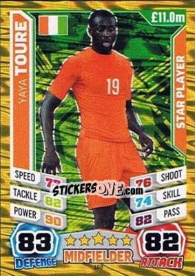 Sticker Yaya Toure - Match Attax England 2014 n. 158 - Topps