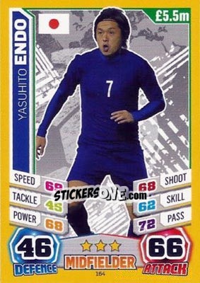 Sticker Yasuhito Endo - Match Attax England 2014 n. 164 - Topps