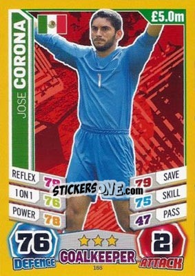 Sticker Jose Corona - Match Attax England 2014 n. 166 - Topps