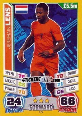 Sticker Jeremain Lens - Match Attax England 2014 - Topps