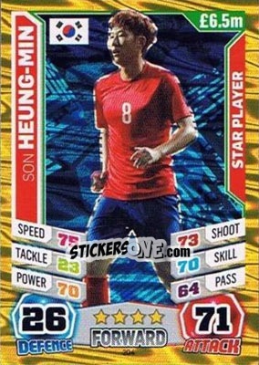Sticker Son Heung-Min - Match Attax England 2014 n. 204 - Topps