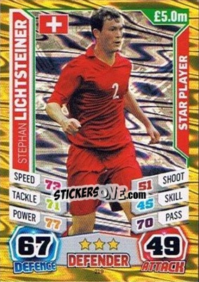 Sticker Stephan Lichtsteiner - Match Attax England 2014 n. 219 - Topps