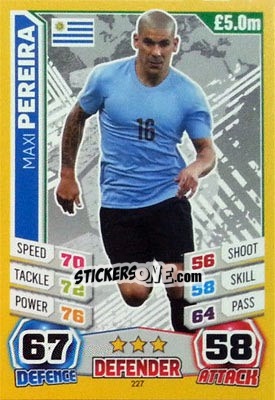Sticker Maxi Pereira - Match Attax England 2014 n. 227 - Topps