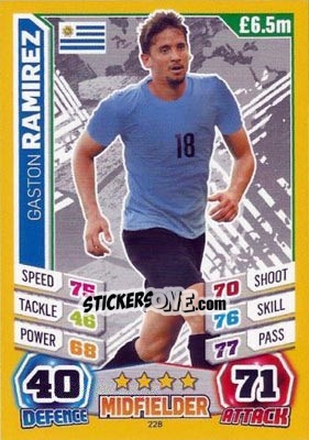 Sticker Gaston Ramirez - Match Attax England 2014 n. 228 - Topps