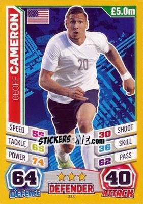 Sticker Geoff Cameron - Match Attax England 2014 n. 234 - Topps