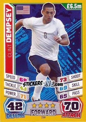 Sticker Clint Dempsey - Match Attax England 2014 n. 238 - Topps