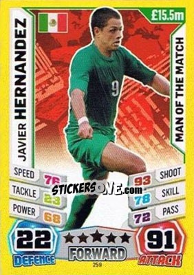Sticker Javier Hernandez - Match Attax England 2014 n. 259 - Topps