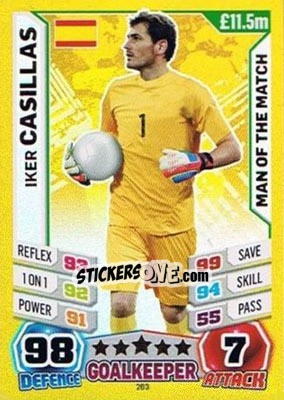 Sticker Iker Casillas - Match Attax England 2014 n. 263 - Topps
