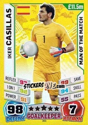 Sticker Iker Casillas - Match Attax England 2014 - Topps