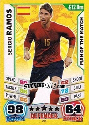 Sticker Sergio Ramos - Match Attax England 2014 n. 264 - Topps