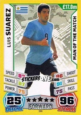 Sticker Luis Suarez - Match Attax England 2014 n. 266 - Topps