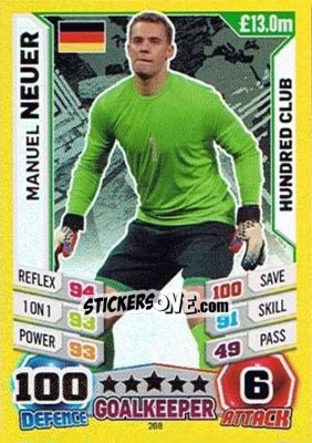 Sticker Manuel Neuer - Match Attax England 2014 n. 268 - Topps