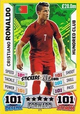 Sticker Cristiano Ronaldo - Match Attax England 2014 n. 272 - Topps
