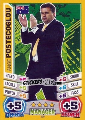 Sticker Ange Postecoglou - Match Attax England 2014 - Topps