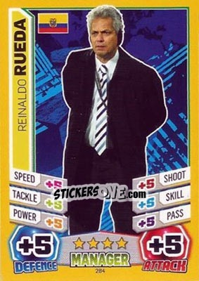 Sticker Reinaldo Rueda - Match Attax England 2014 n. 284 - Topps