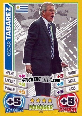 Sticker Oscar Tabarez - Match Attax England 2014 n. 303 - Topps